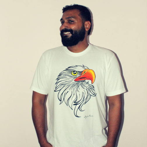 Model with Eagle T shirt