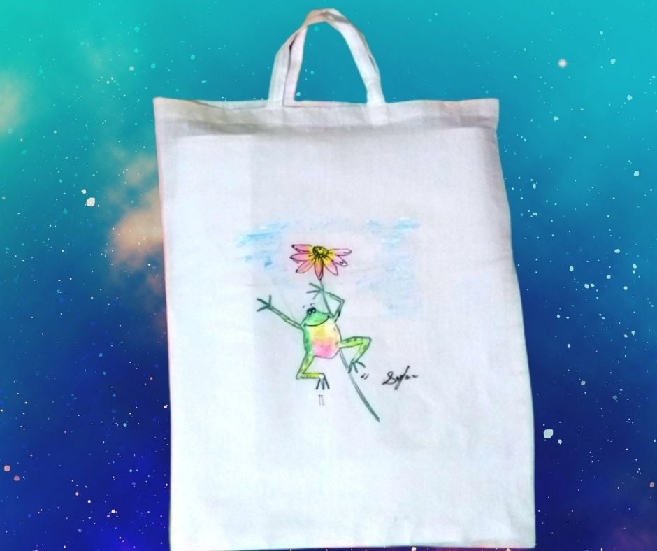 Cotton hand painted bag